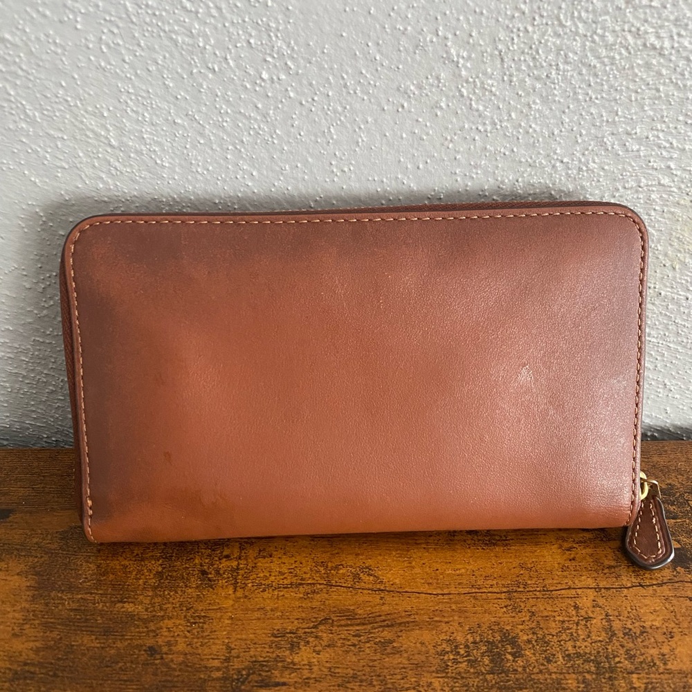 Coach Brown Calf Leather Zip Around Medium Wallet CH806 - Picture 5 of 11